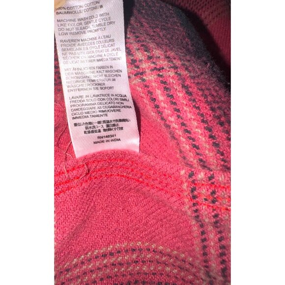 Iron & Resin Red & Black Plaid Button-Up Long Sleeve Shirt M 100% Cotton - Picture 3 of 7